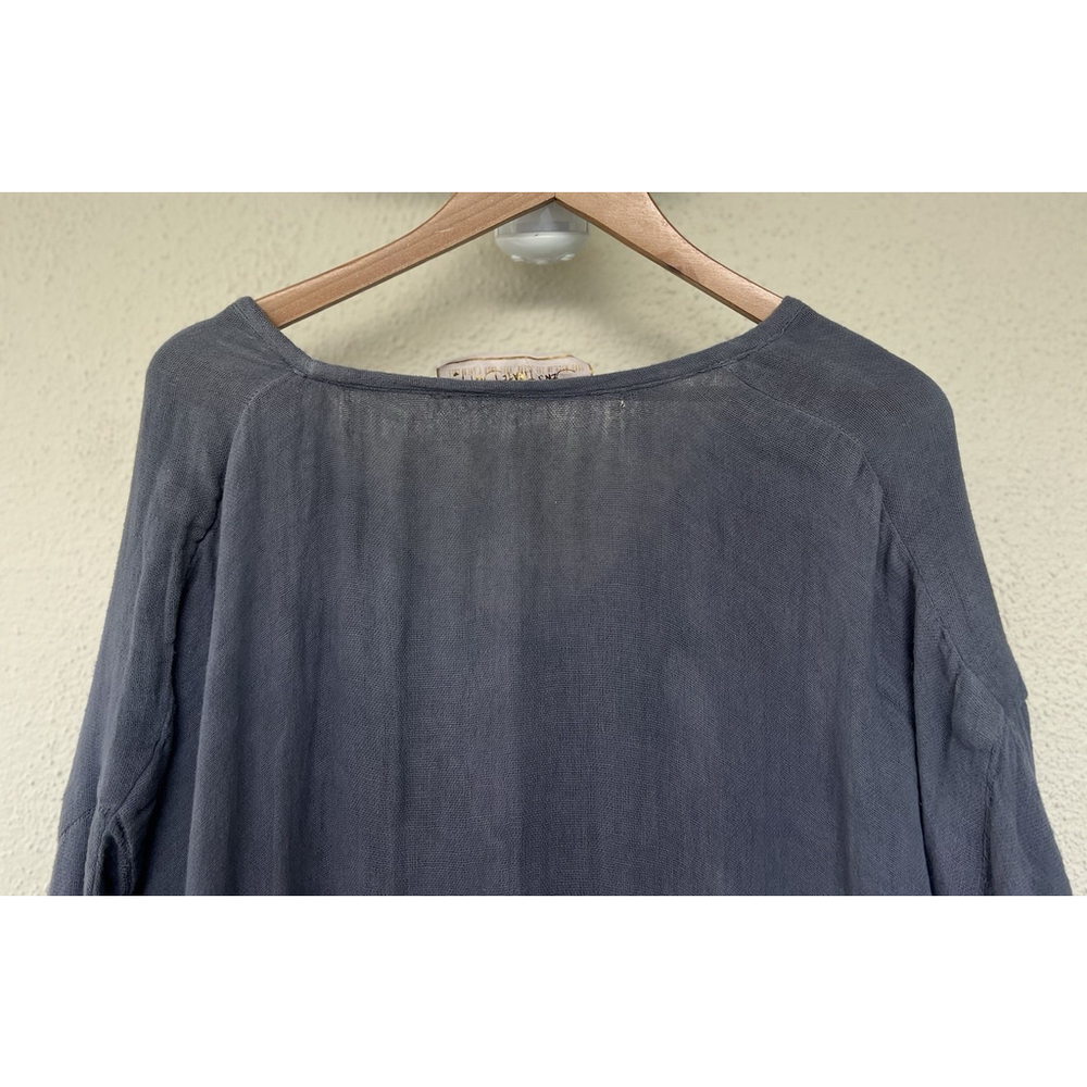 Jen’s Pirate Booty Charcoal Gray Caftan Tunic Dress Bohemian Flowy Resort Small - Picture 5 of 9